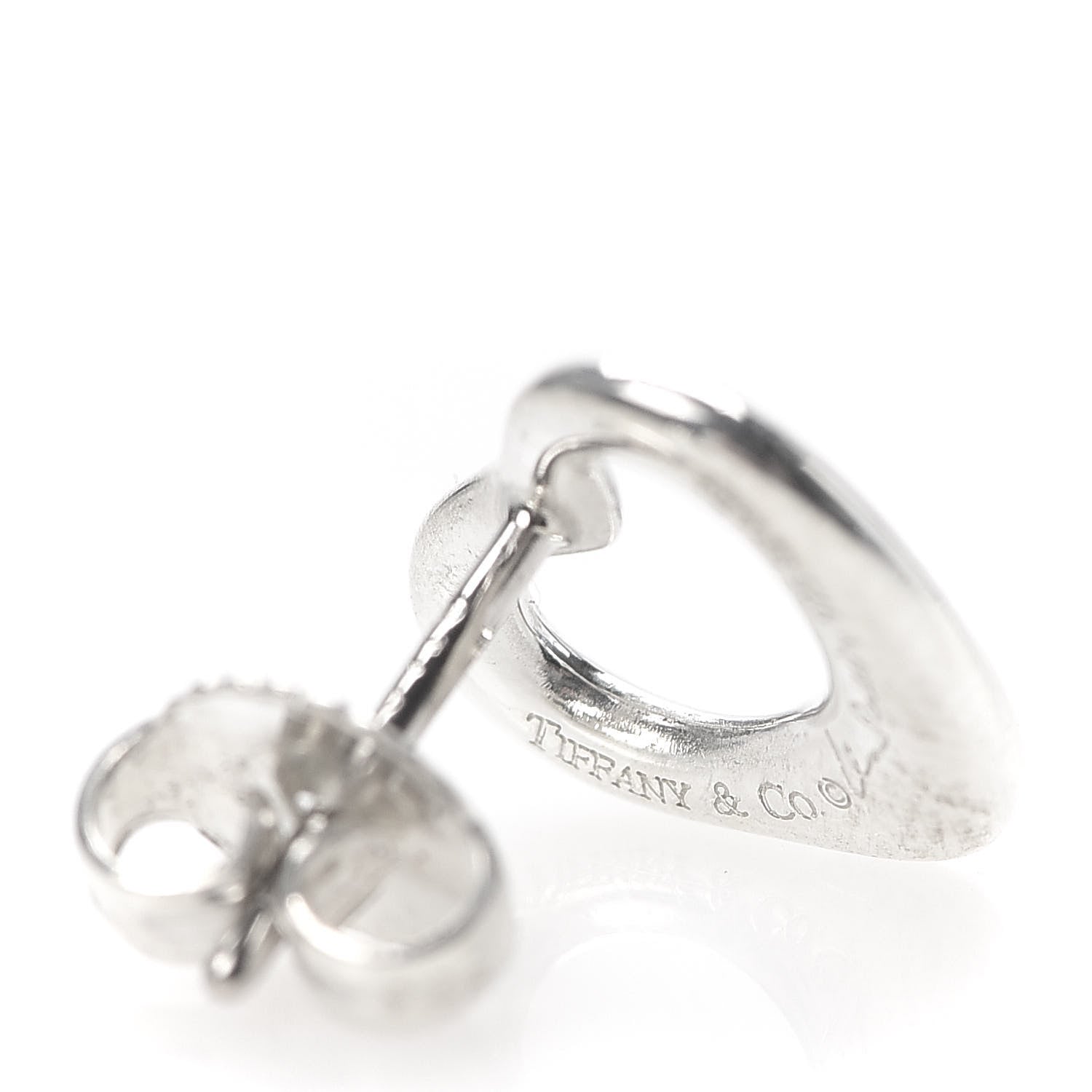Tiffany Sterling Silver 11mm Elsa Peretti Open Heart Earrings 4 of 4
