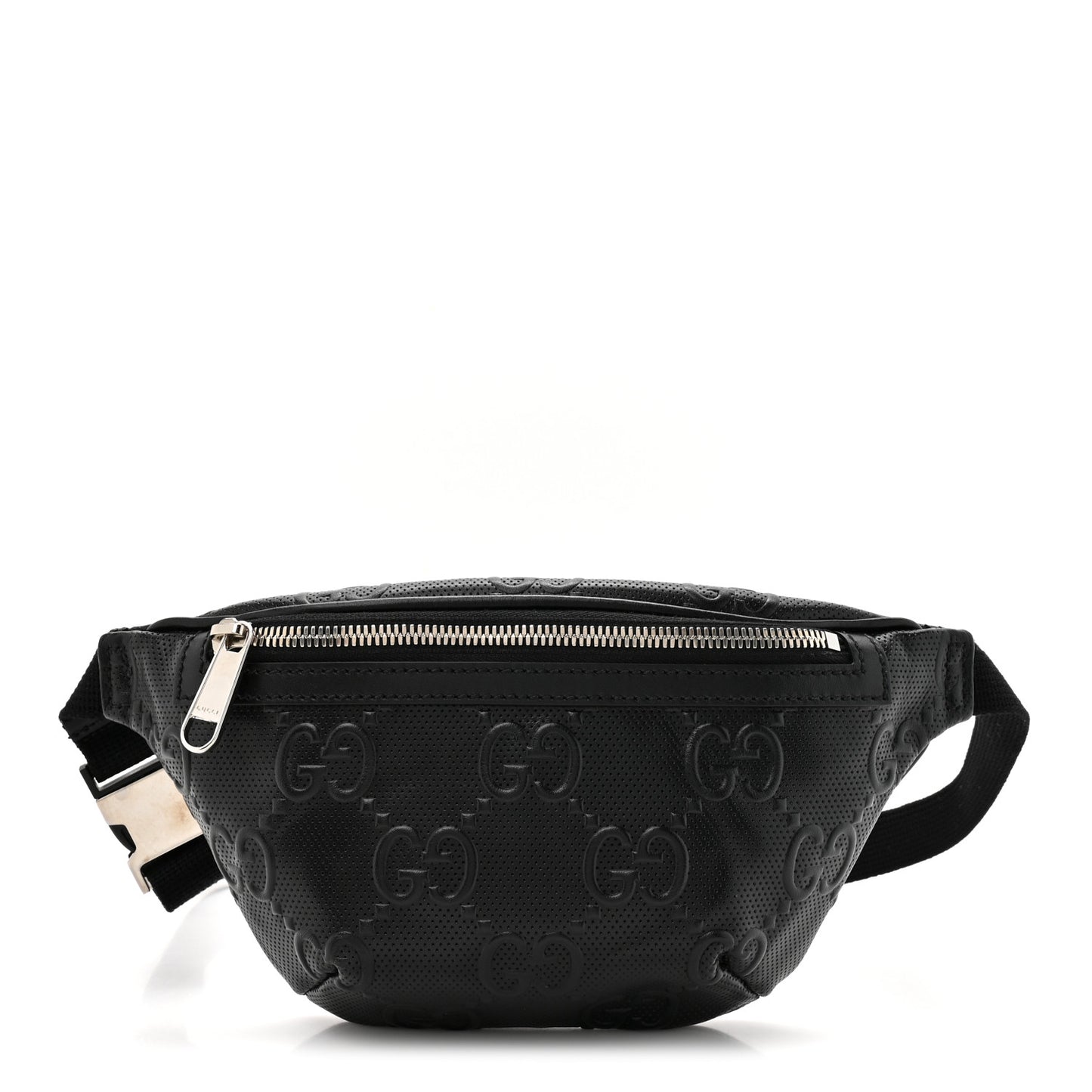 Calfskin GG Tennis Embossed Belt Bag Black