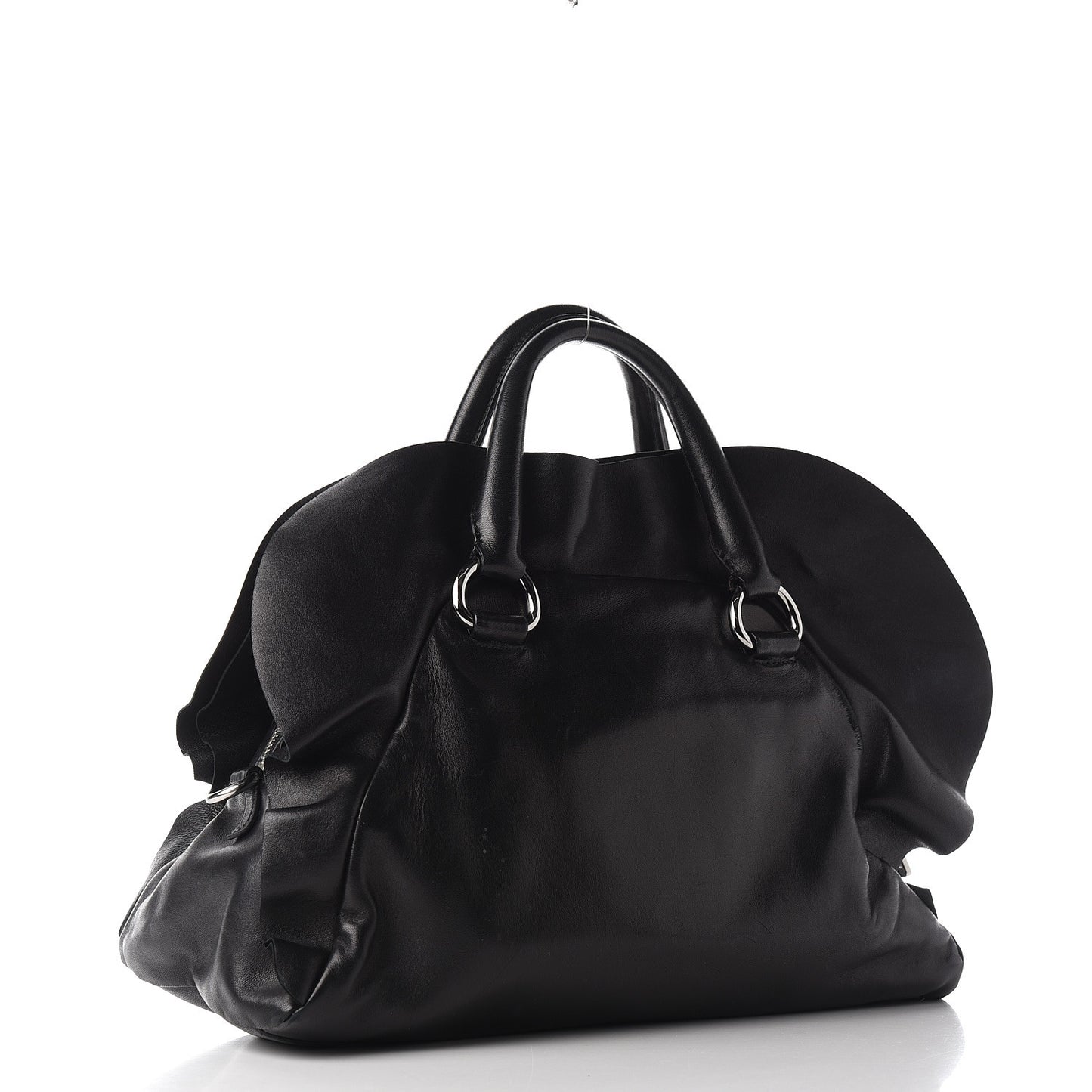 Nappa Ruffle Bauletto Black