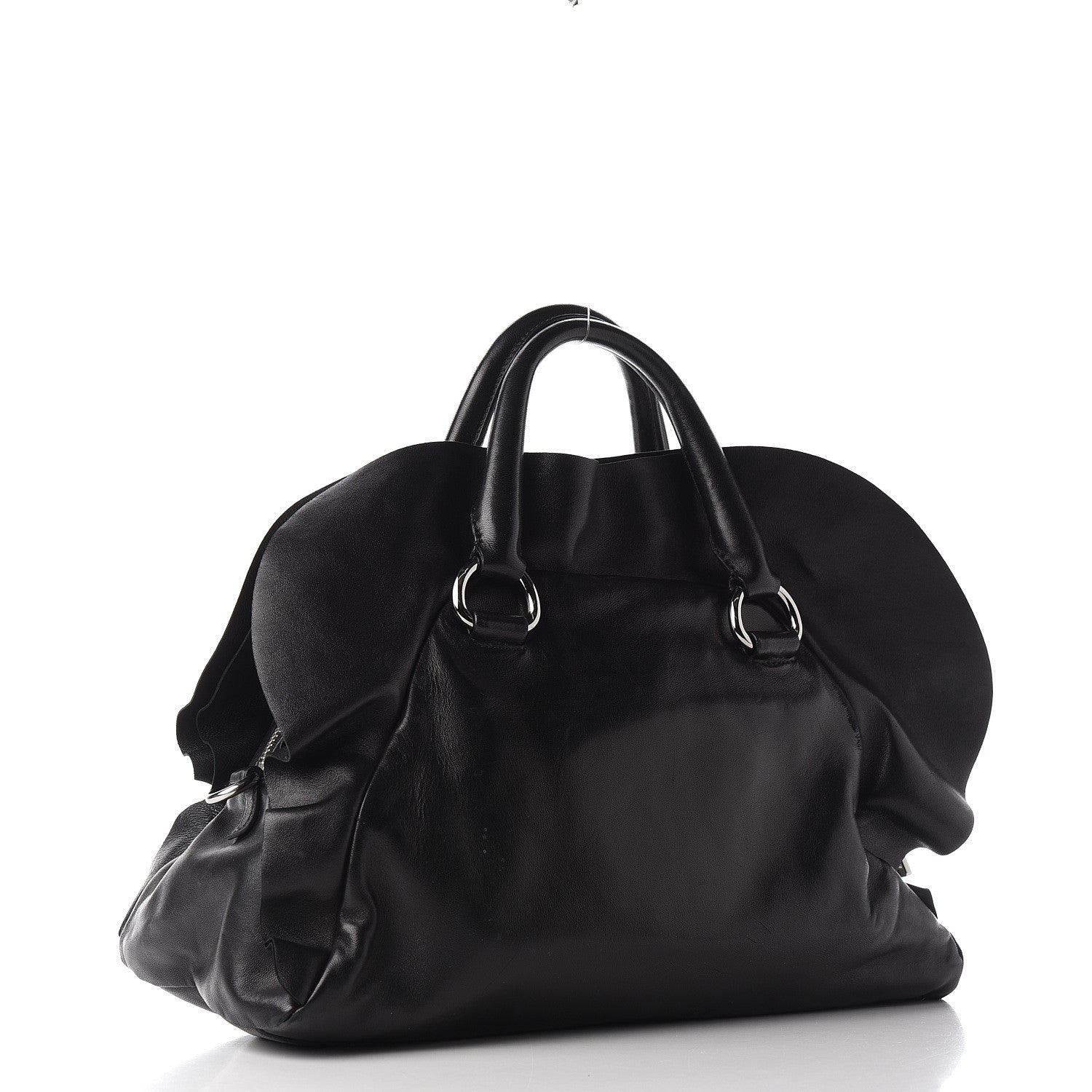 Prada Nappa Ruffle Bauletto Black 2 of 9