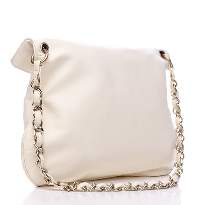 Chanel Lambskin Coco Ball Fold Over Bag White 3 of 10