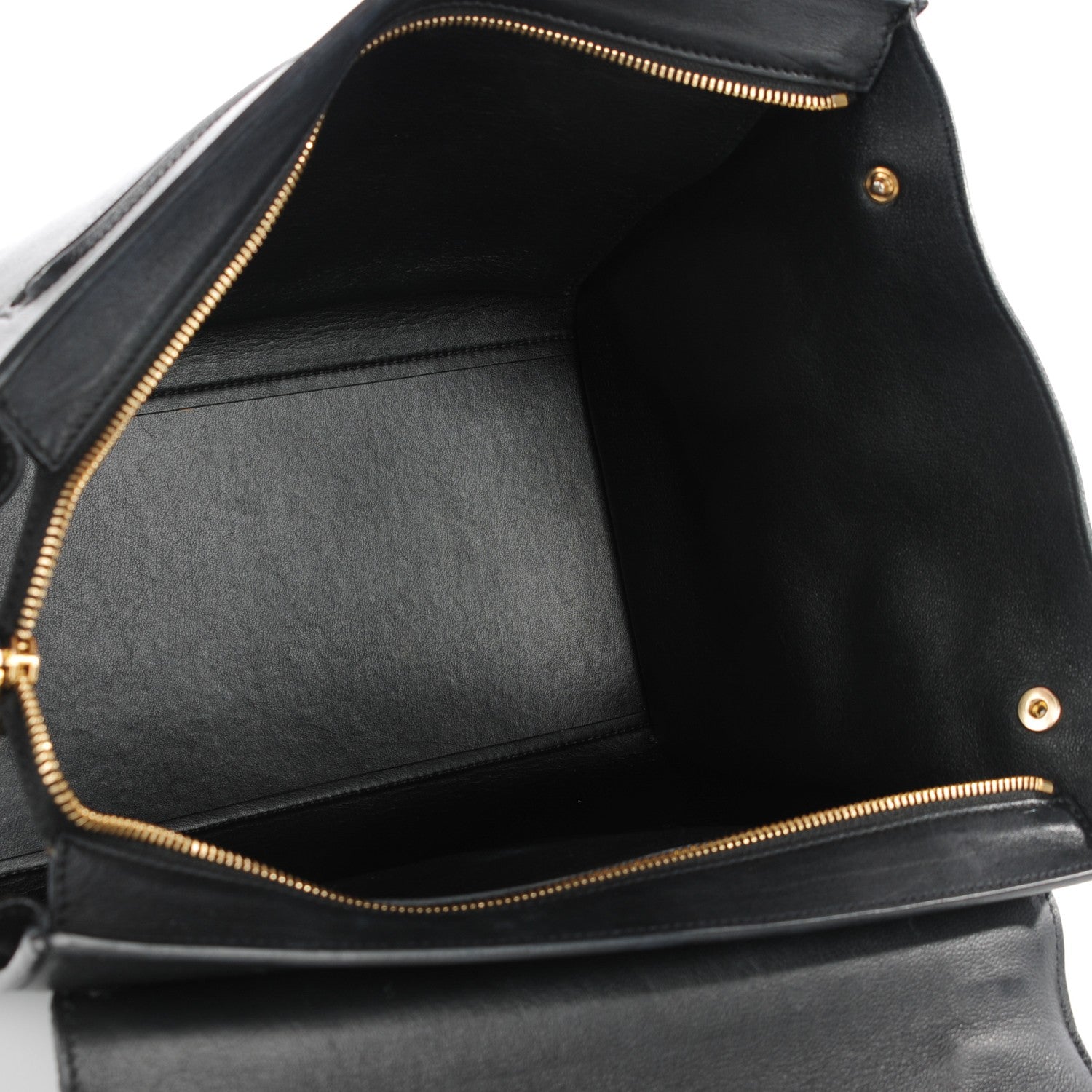 Celine Crocodile Embossed Calfskin Suede Medium Trapeze Black 5 of 7