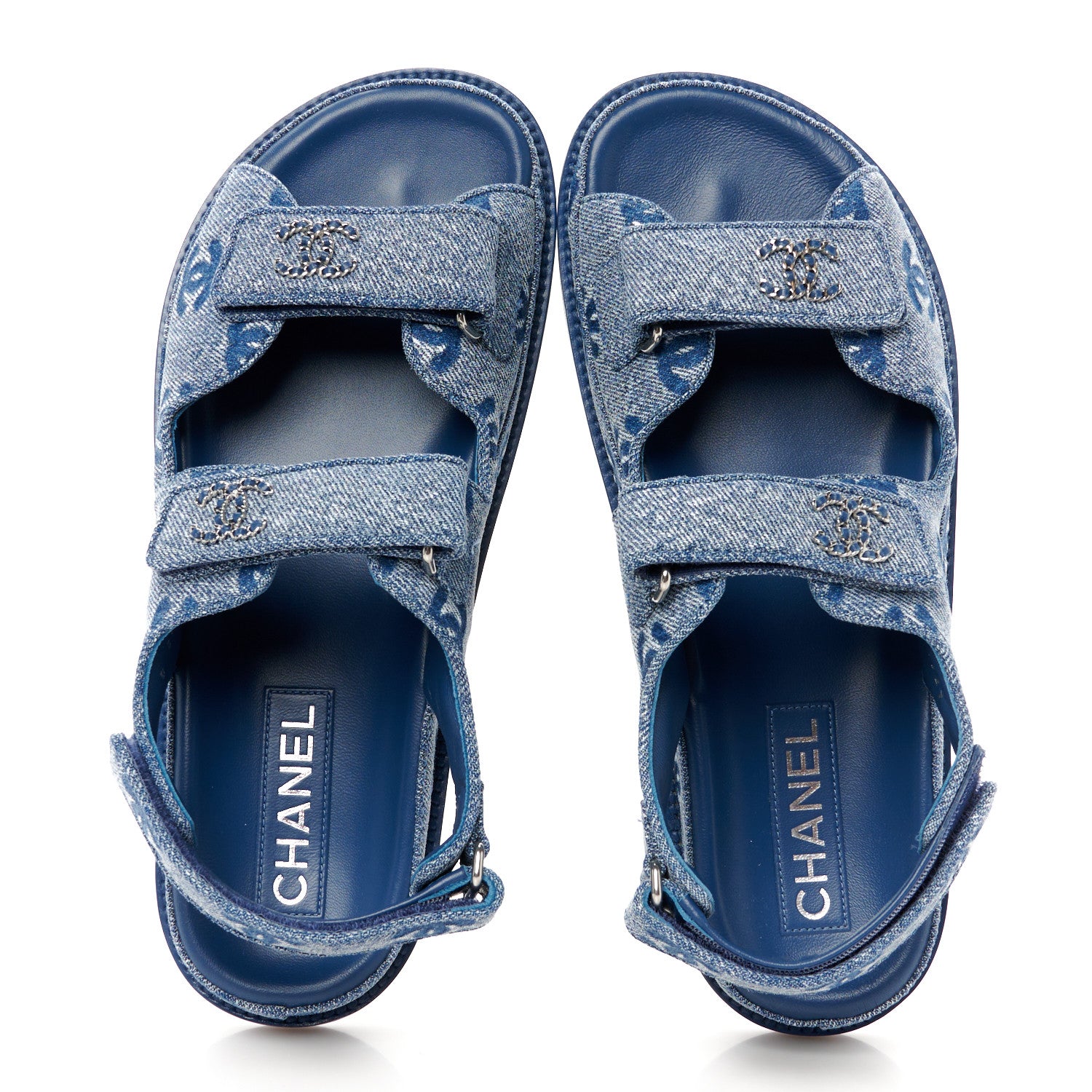 Chanel Denim CC Dad Sandals 39 Blue 1664919 – FASHIONPHILE