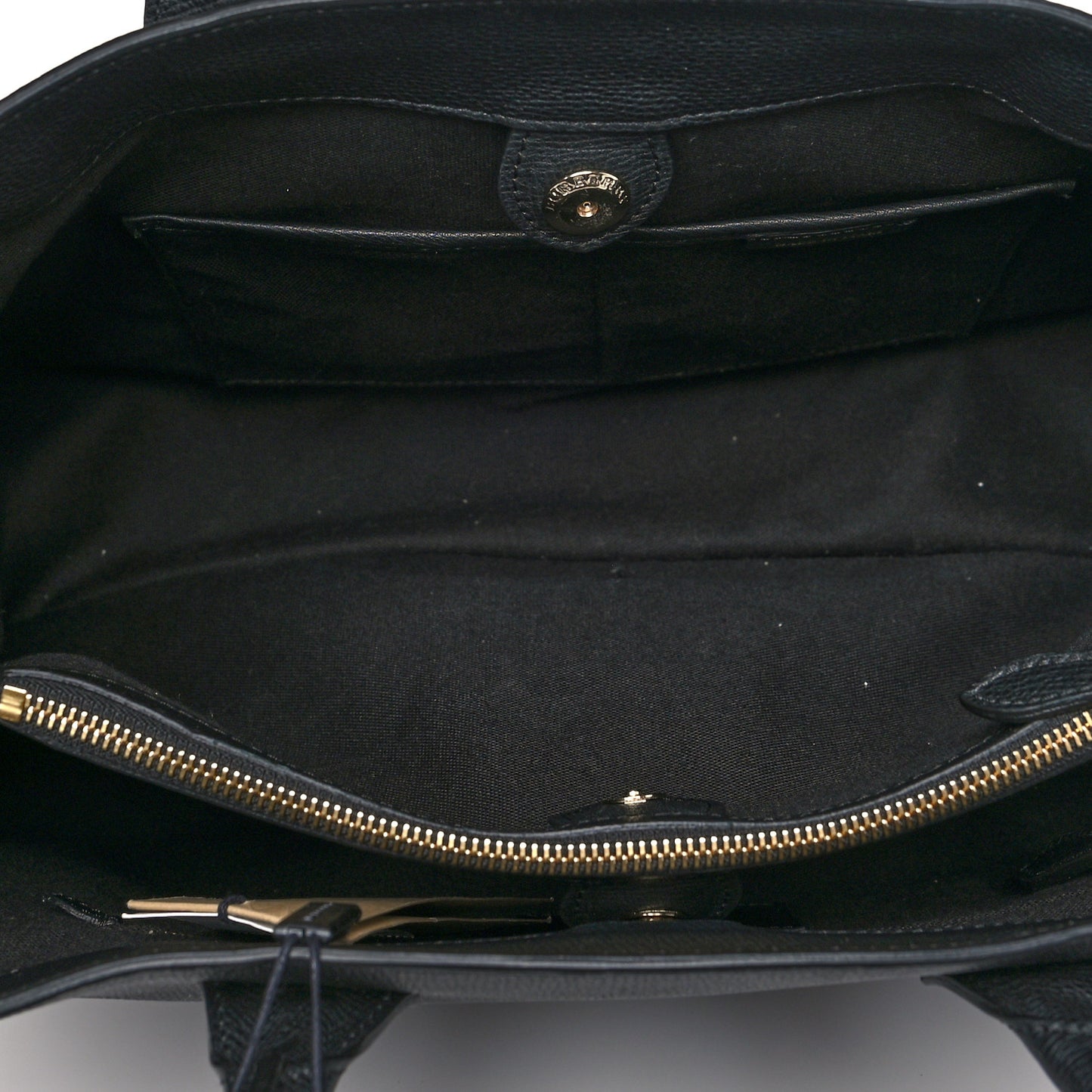 Grainy Calfskin House Check Large Banner Tote Black