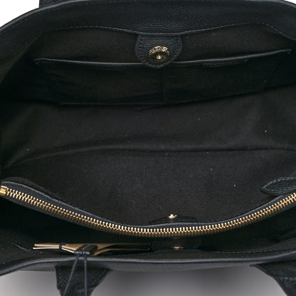 Burberry Grainy Calfskin House Check Large Banner Tote Black 6 of 11