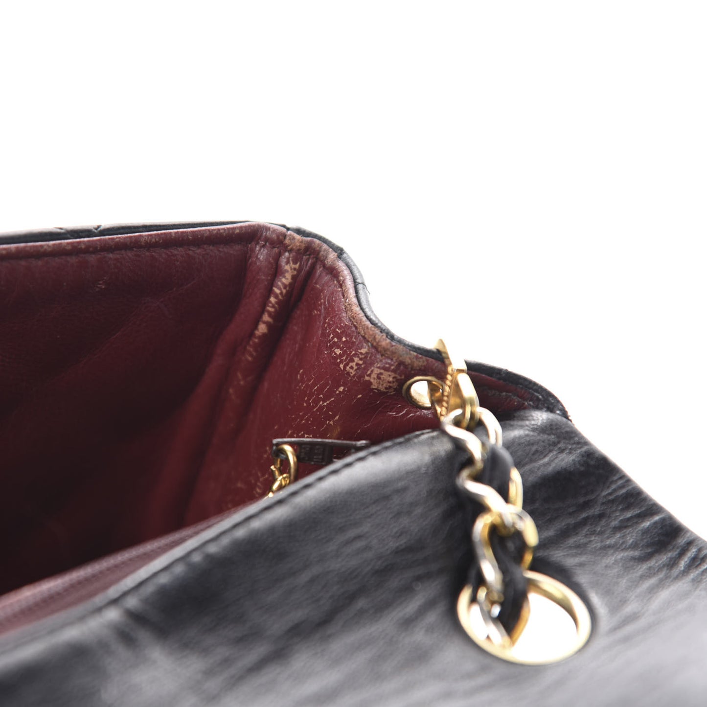 Lambskin Quilted Mini Square Flap Black