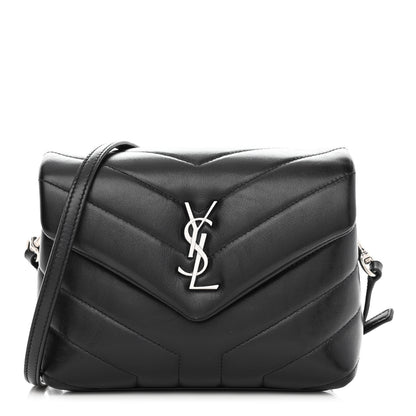 Saint Laurent Calfskin Y Quilted Monogram Toy Loulou Crossbody Bag Black 1 of 11