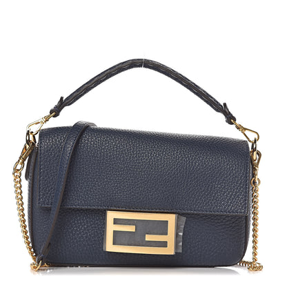 Fendi Cuoio Romano Mini Baguette Indaco 1 of 10