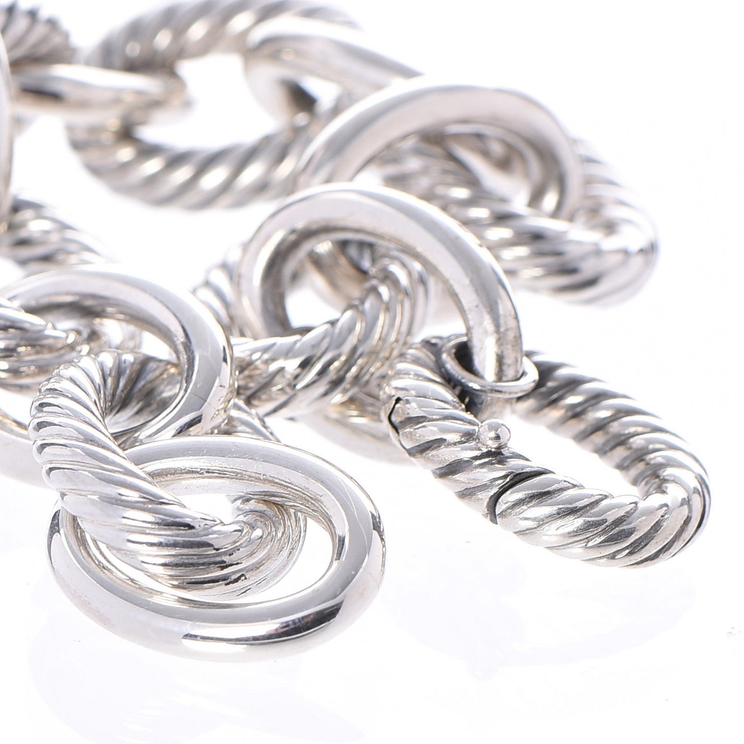 David Yurman Sterling Silver 17mm Extra Large Oval Link Bracelet 5 of 5