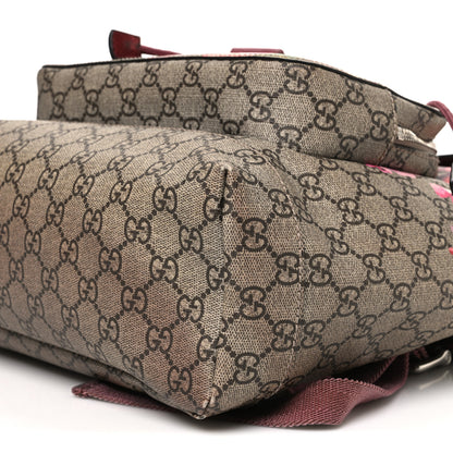 Gucci GG Supreme Monogram Blooms Medium Single Buckle Backpack Beige Multicolor Dry Rose 9 of 10