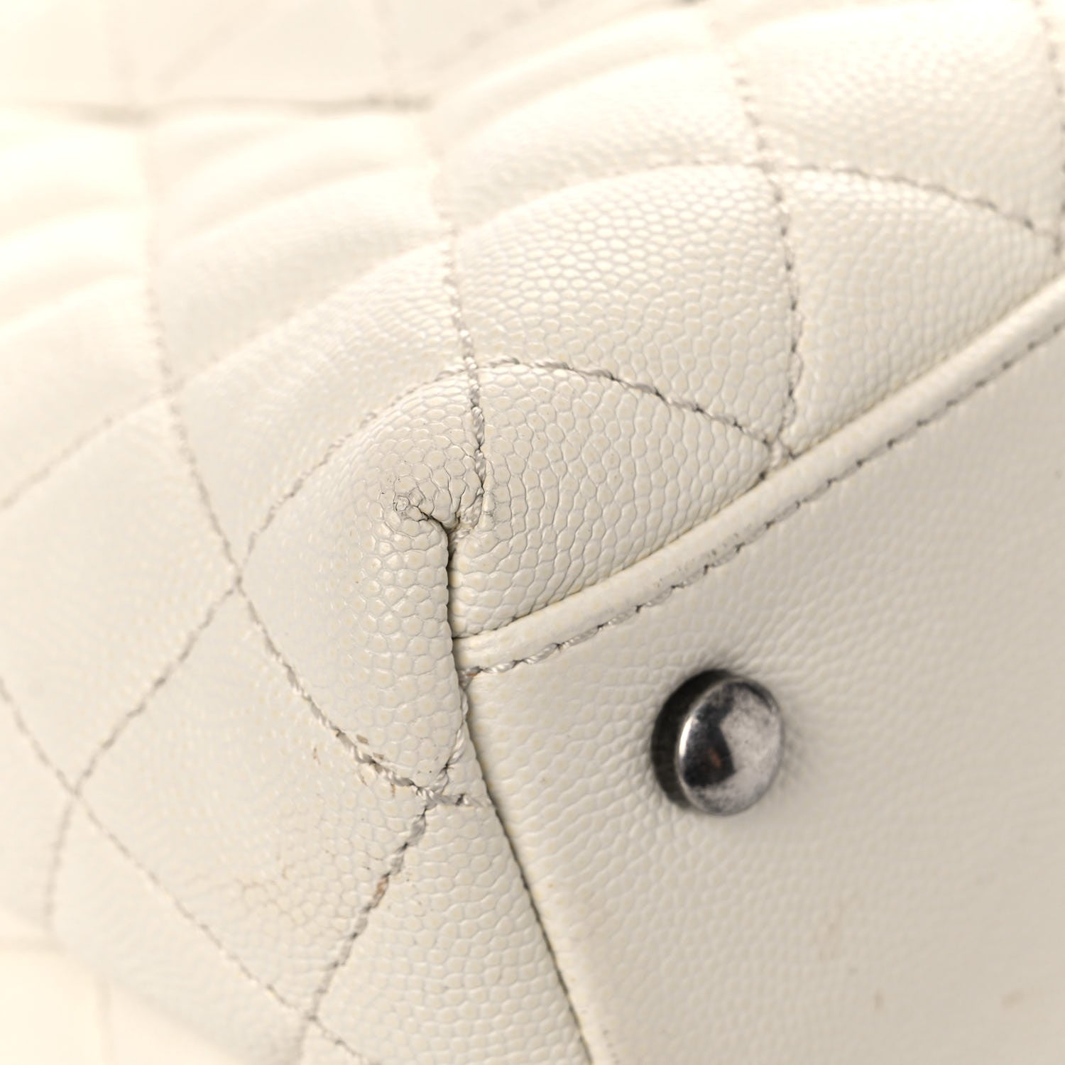 Chanel Caviar Lizard Quilted Small Coco Handle Flap Ivory 8 of 24