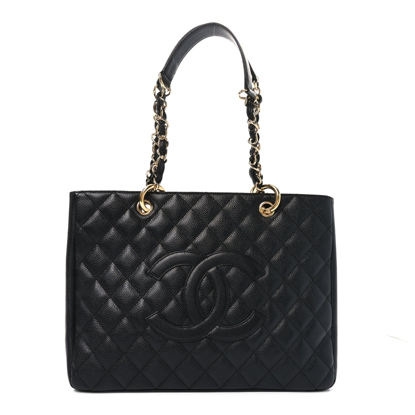 Caviar Quilted Grand Shopping Tote GST Black