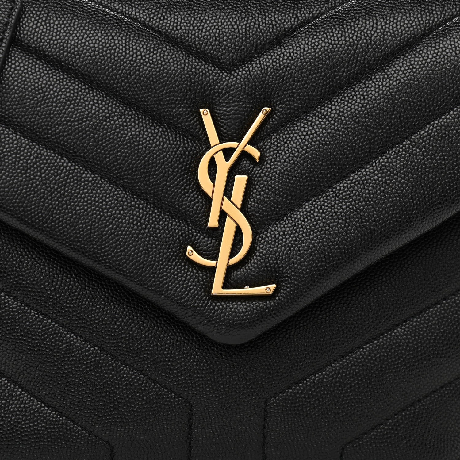 Saint Laurent Grain de Poudre Calfskin Y Quilted Monogram Small Loulou Chain Satchel Black 8 of 10