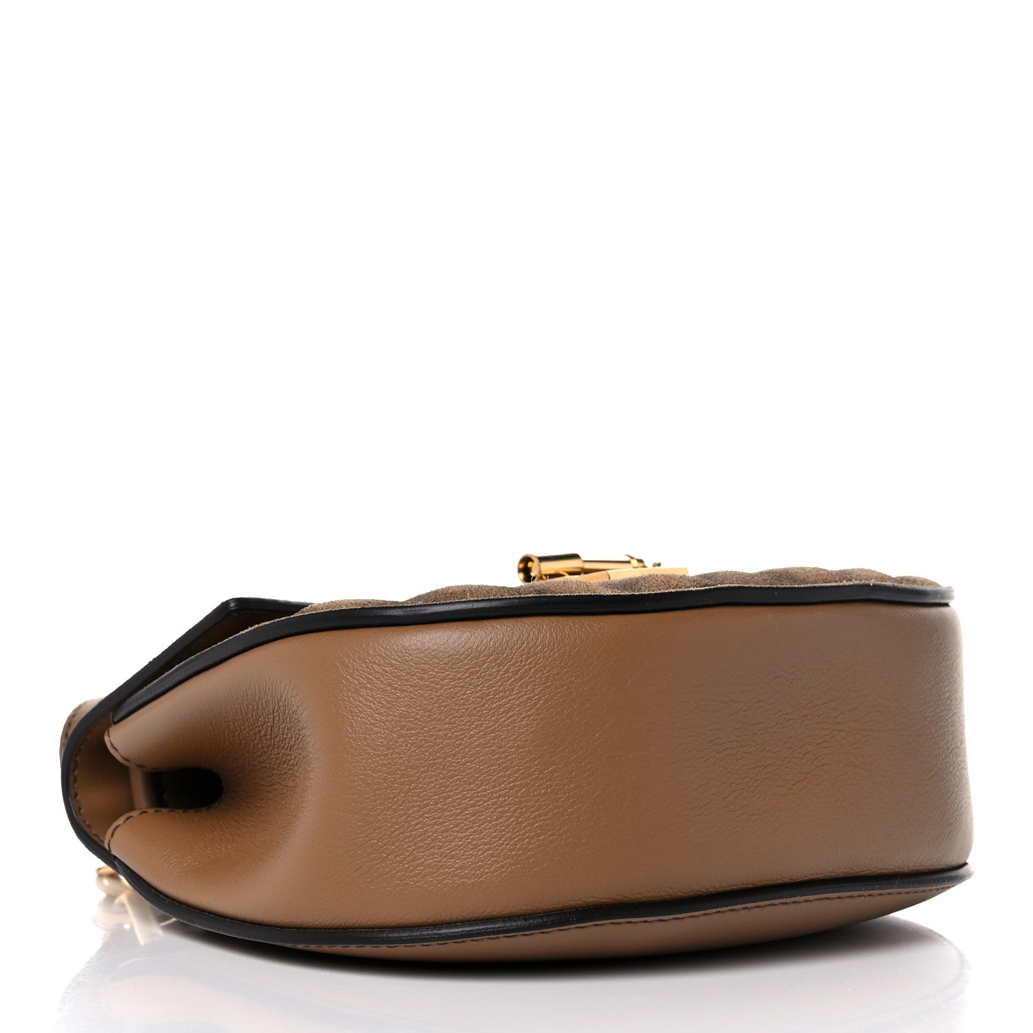 Chloe Suede Calfskin Quilted Drew Bijou Shoulder Bag Nut 4 of 16