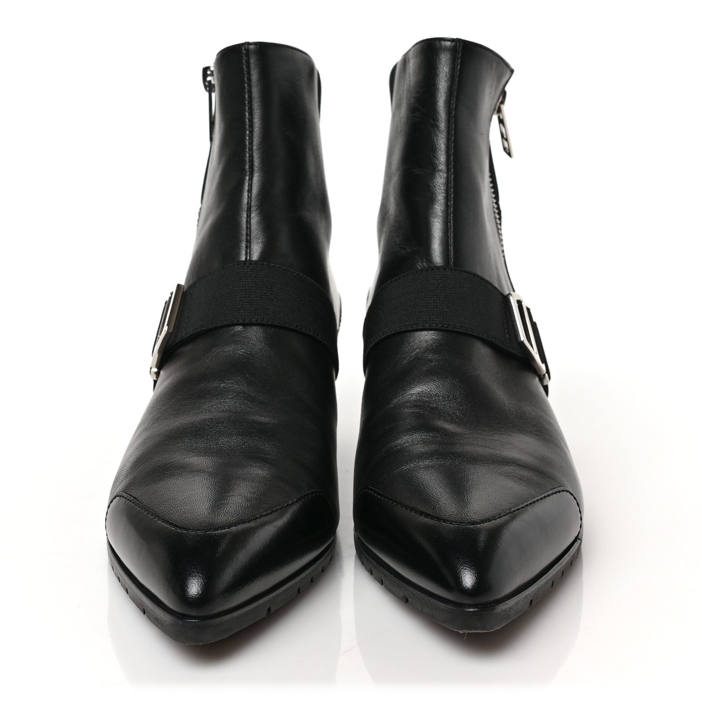 Tuscan Calfskin Technical Canvas Shocky Ankle Boots 37 Black