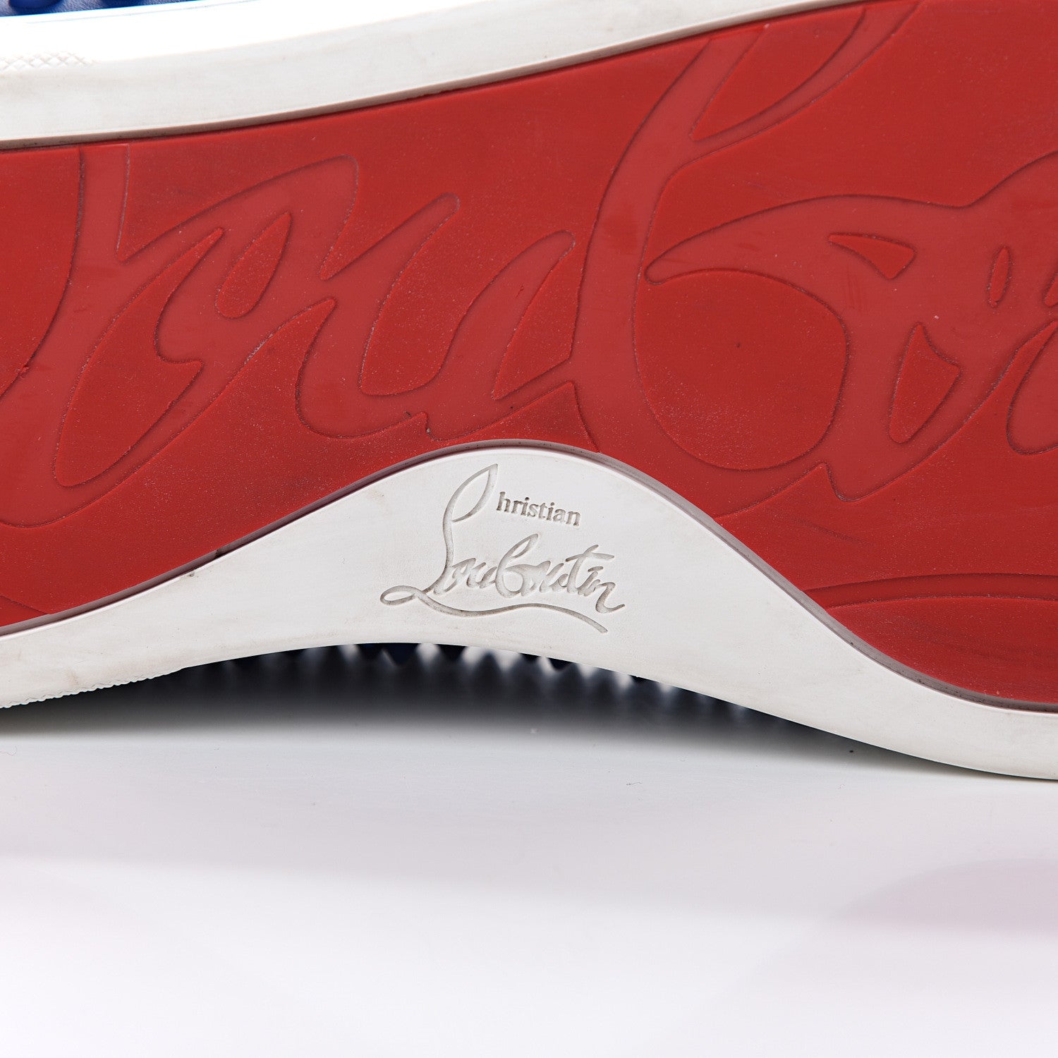 Christian Louboutin Calfskin Mens Louis Spikes Flat Sneakers 43 Neptune 8 of 14