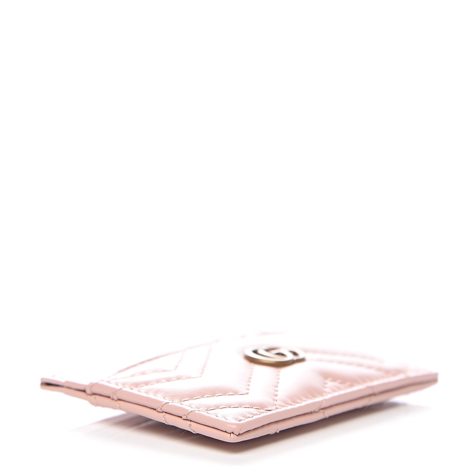 Gucci Calfskin Matelasse GG Marmont Card Holder Perfect Pink 3 of 6
