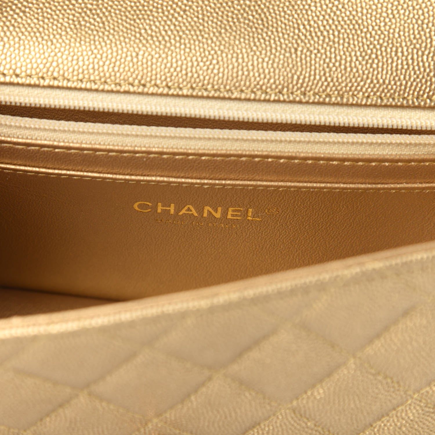 Chanel Metallic Caviar Quilted Mini Top Handle Rectangular Flap Gold 8 of 11