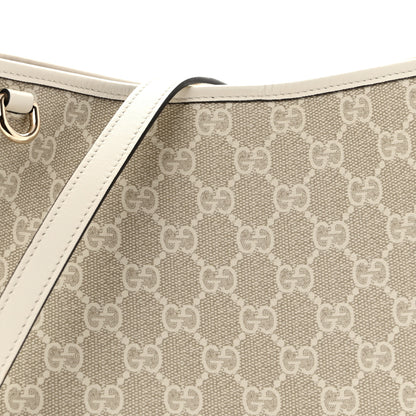 Gucci GG Supreme Monogram Medium Emblem Bucket Bag Beige White 8 of 11