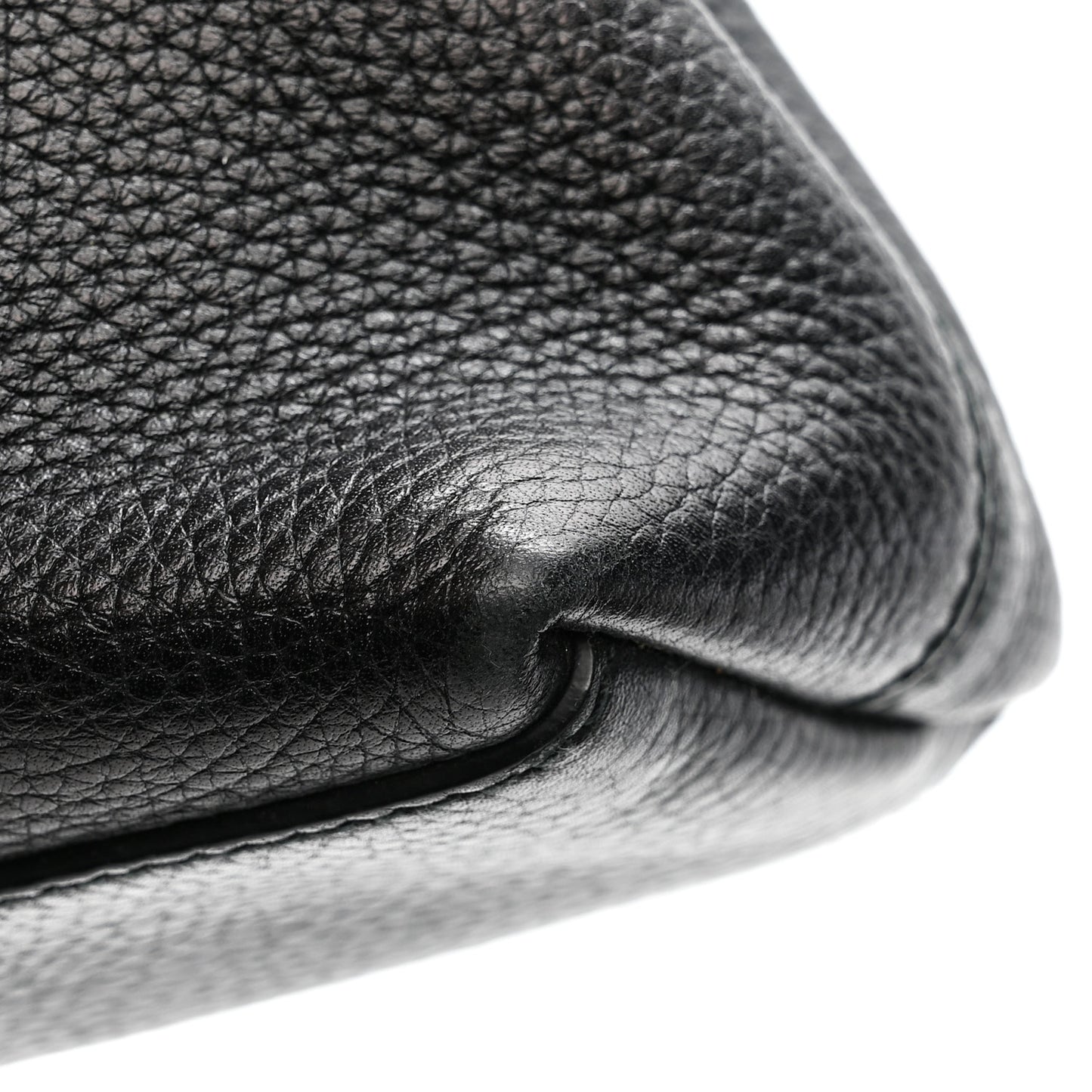 Pebbled Calfskin Small Soho Chain Shoulder Bag Black