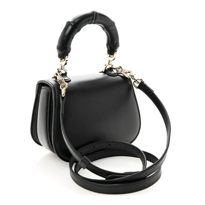 Gucci Boarded Dyana Lux Calfskin Mini Bamboo 1947 Top Handle Bag Black 3 of 9