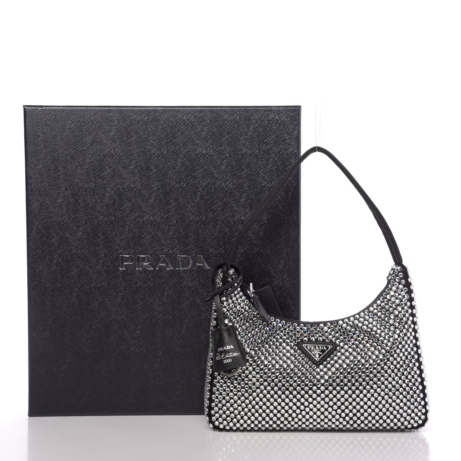 Prada Satin Crystal Mini Re-Edition 2000 Bag Cristal 10 of 10