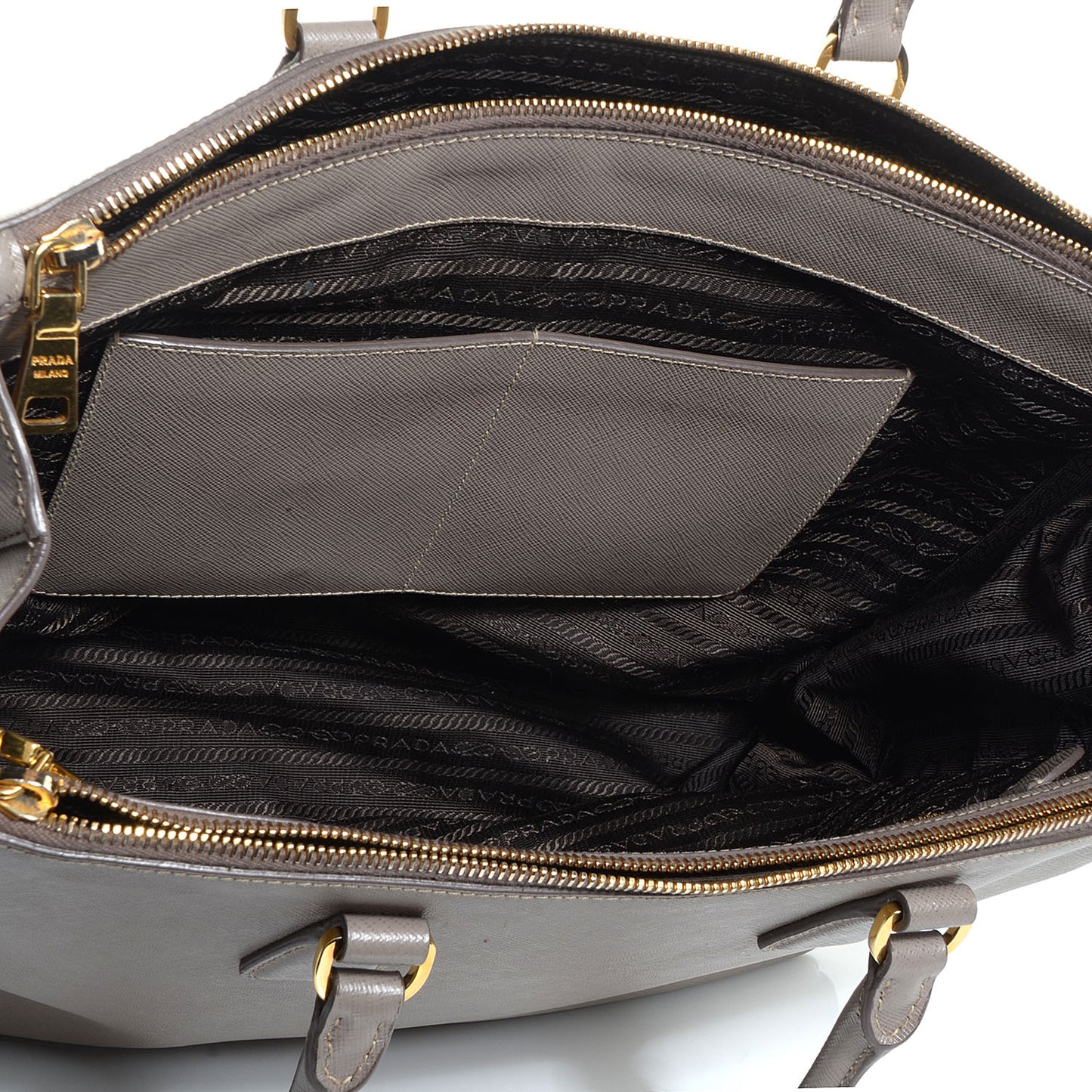 Saffiano Lux Large Double Zip Tote Argilla
