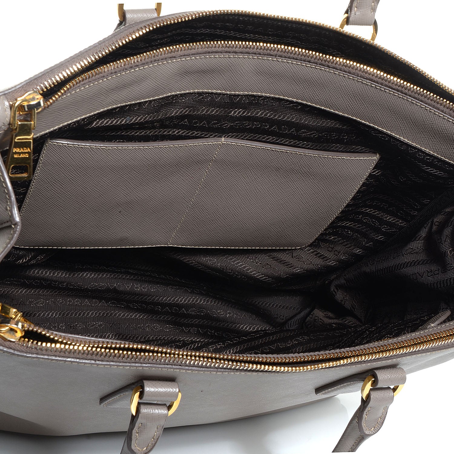 Prada Saffiano Lux Large Double Zip Tote Argilla 5 of 11