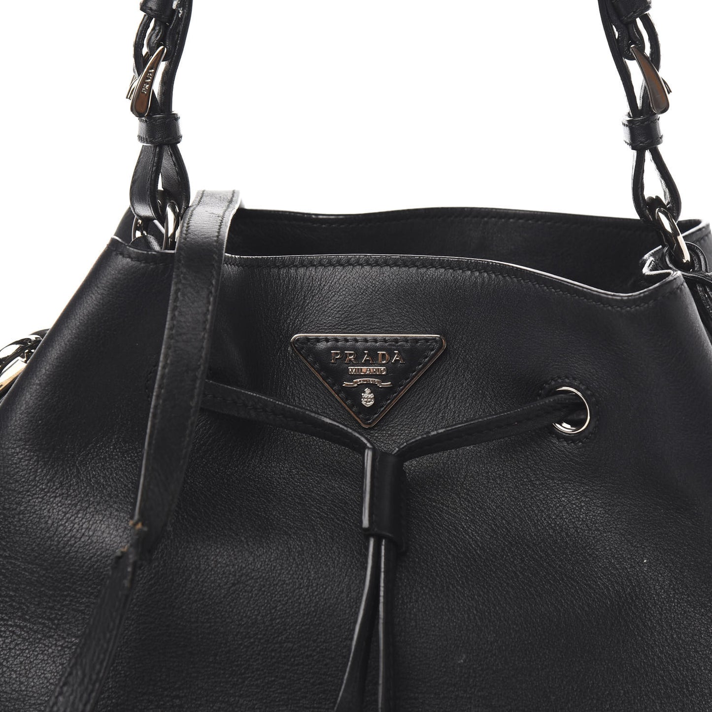 City Calfskin Sport Bucket Bag Black