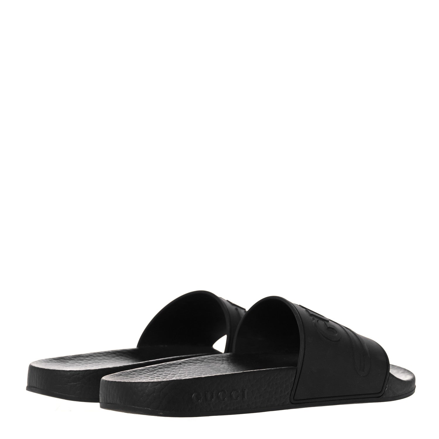 Gucci Rubber Womens Logo Slide Sandals 38 Black 4 of 12