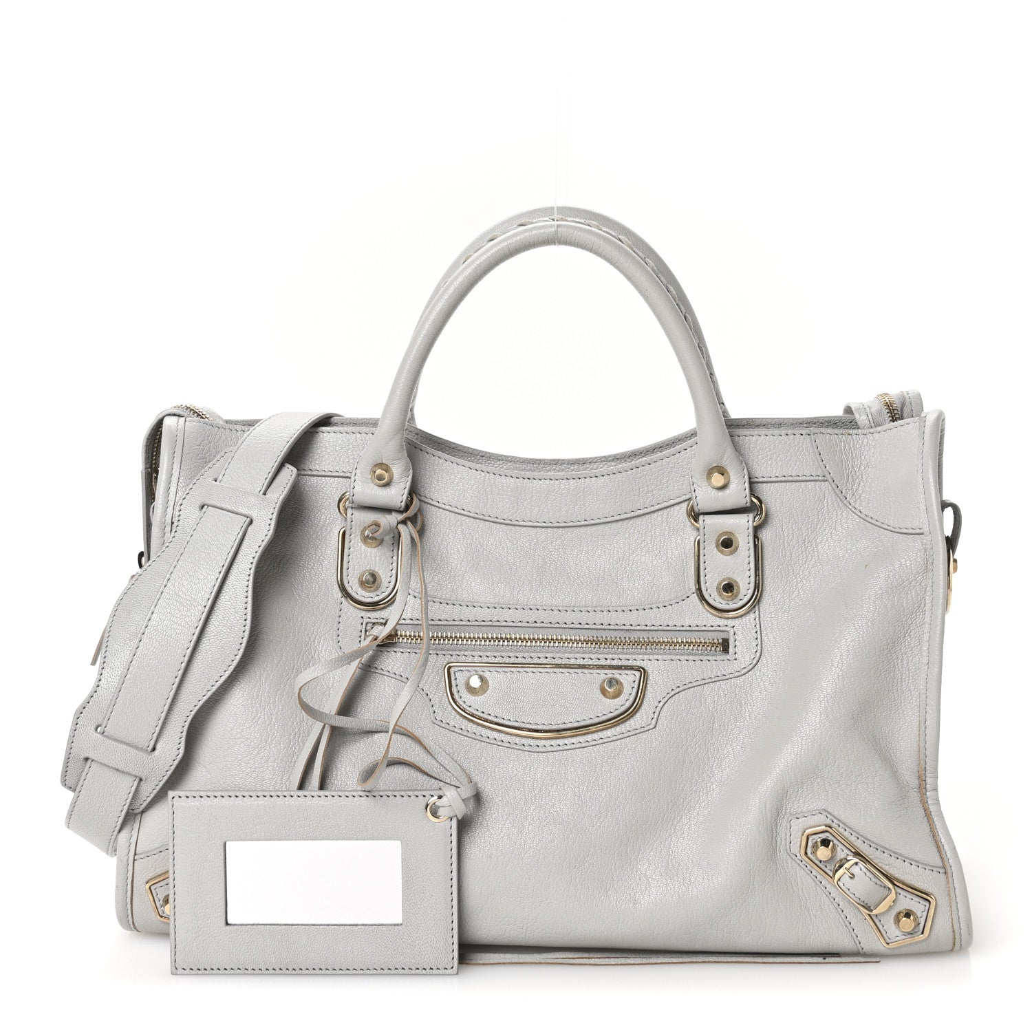 Balenciaga Chevre Gold Metallic Edge Hardware City Gris Glace 3 of 12