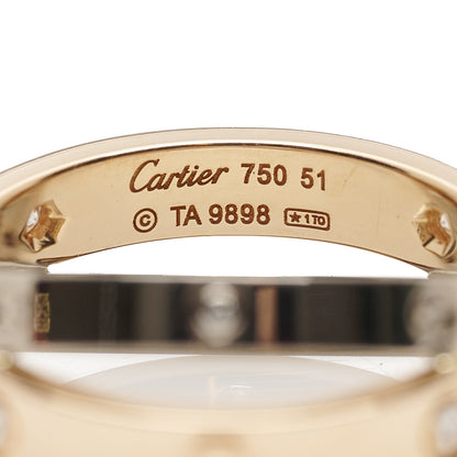 Cartier 18K Pink White Gold 6 Diamond LOVE Ring 51 5.75 4 of 4