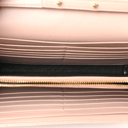 Saint Laurent Grain De Poudre Matelasse Chevron Monogram Chain Wallet Pale Pink 5 of 8