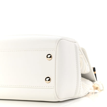 Versace Calfskin Embroidered Medium Baroque Palazzo Empire Bag White 9 of 10