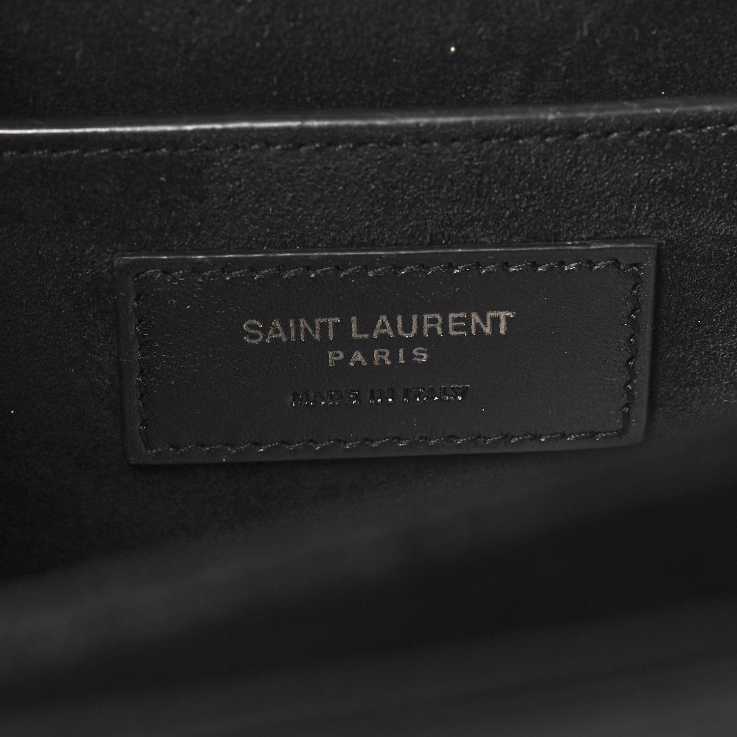 Saint Laurent Calfskin Crocodile Embossed Medium Bellechasse Satchel Matte Black 6 of 10