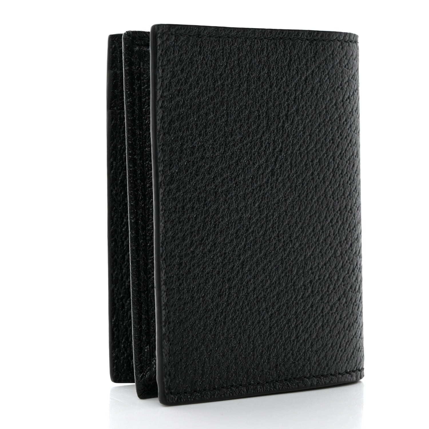 Gucci Calfskin Boar Effect GG Marmont Card Case Black 3 of 7