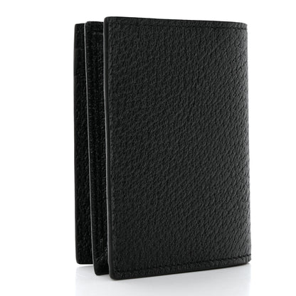 Gucci Calfskin Boar Effect GG Marmont Card Case Black 3 of 7