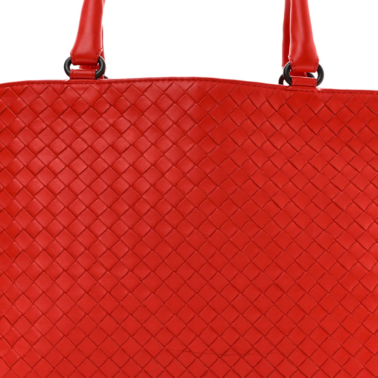 Nappa Intrecciato Milano Tote Red