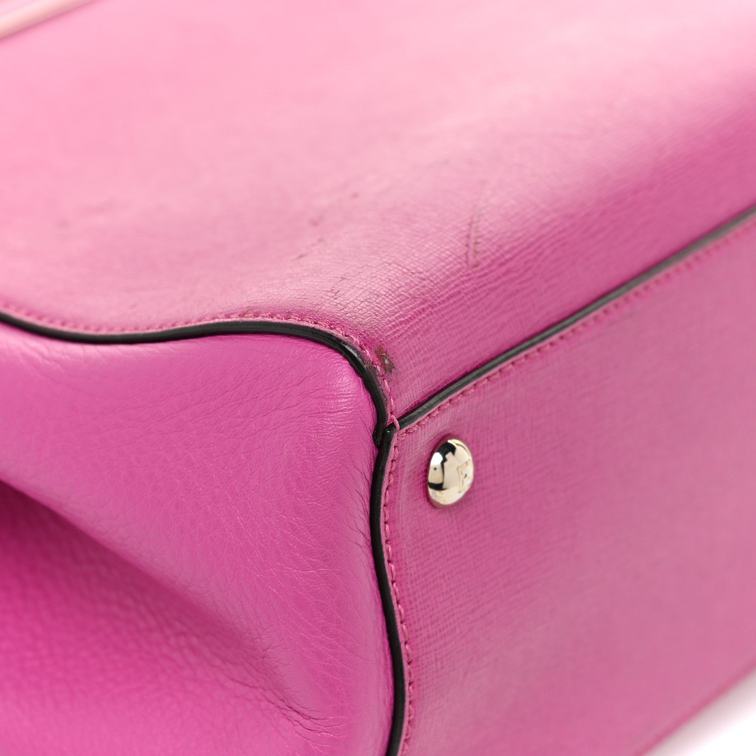 Fendi Vitello Elite Petite 2Jours Tote Magenta 16 of 23