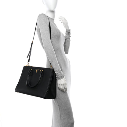 Prada Saffiano Lux Large Galleria Double Zip Tote Black 2 of 11