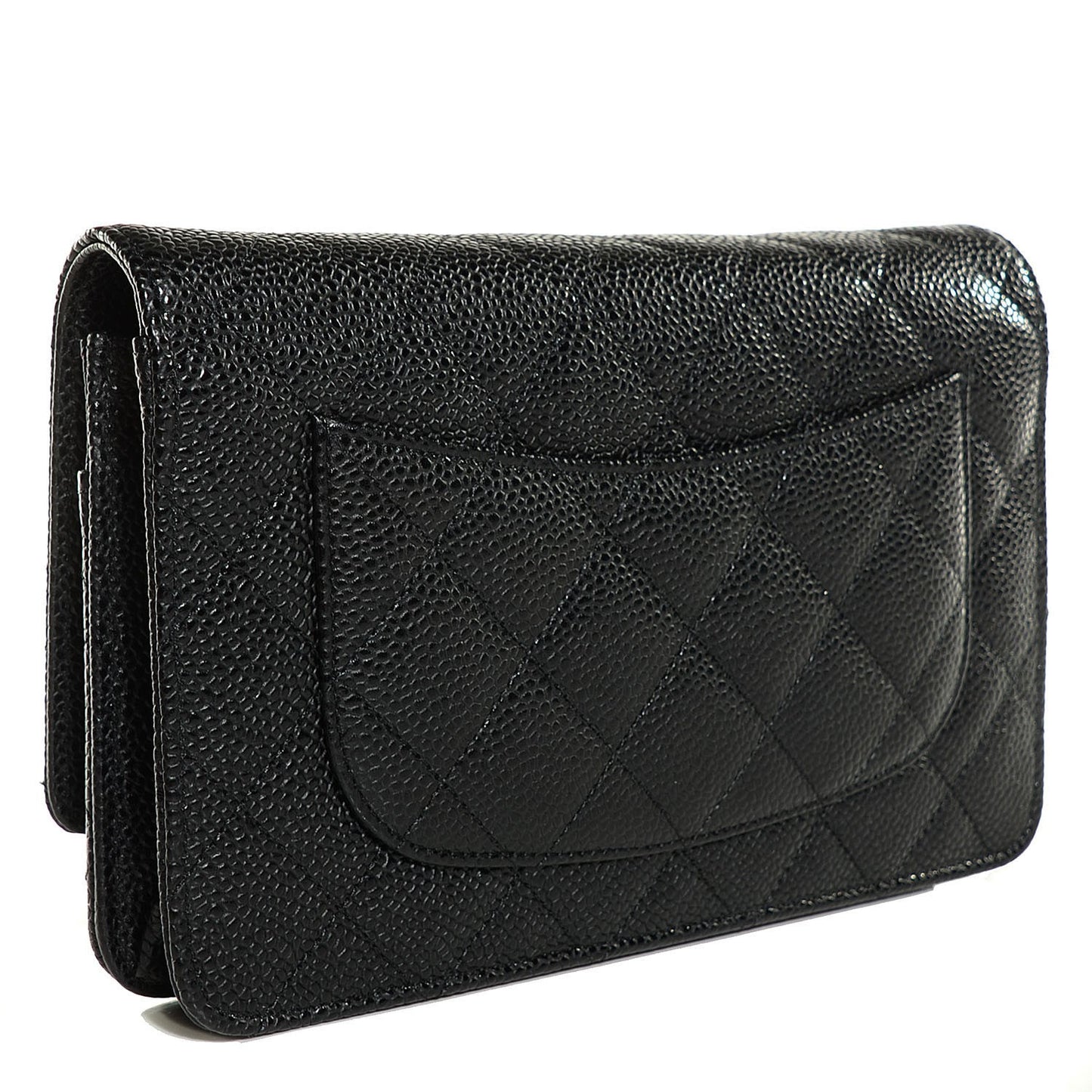Caviar Quilted Wallet On Chain WOC Black
