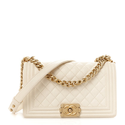 Chanel Caviar Quilted Medium Boy Flap White 1 of 11