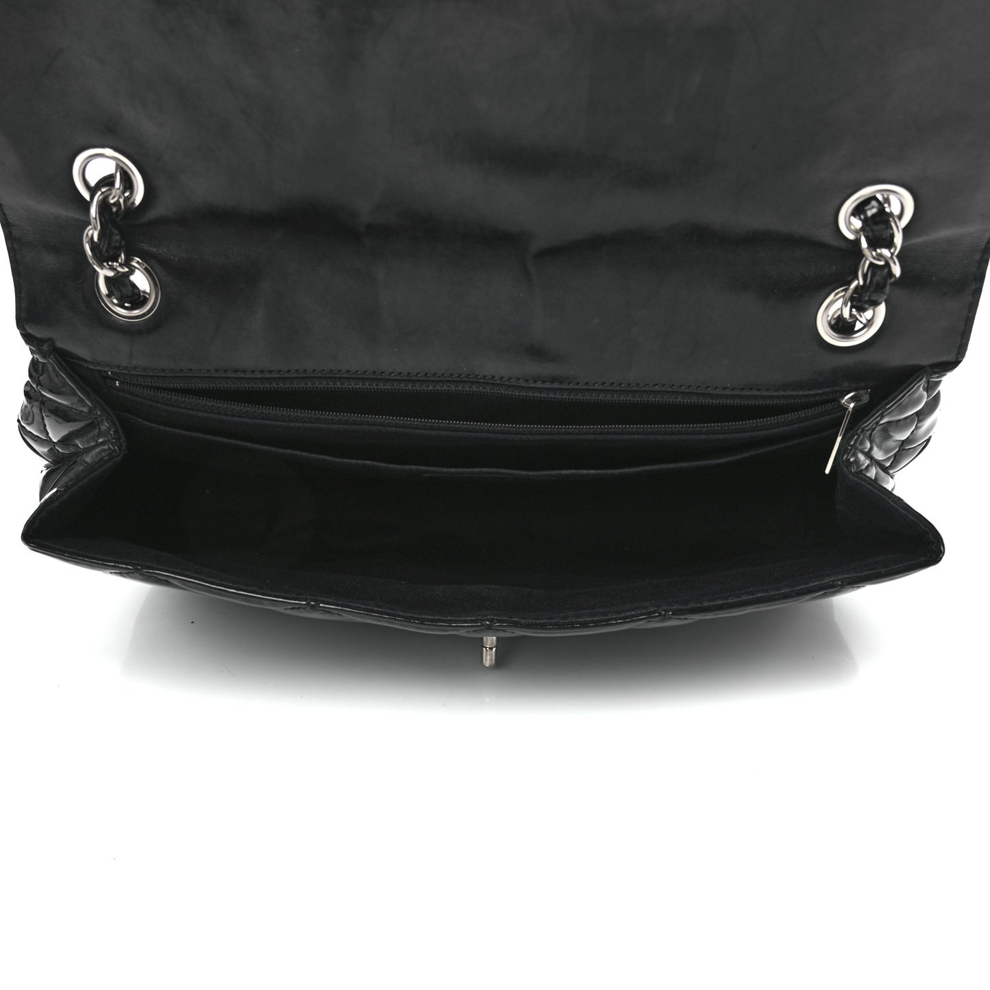 Vinyl Quilted In The Business Flap Bag Black