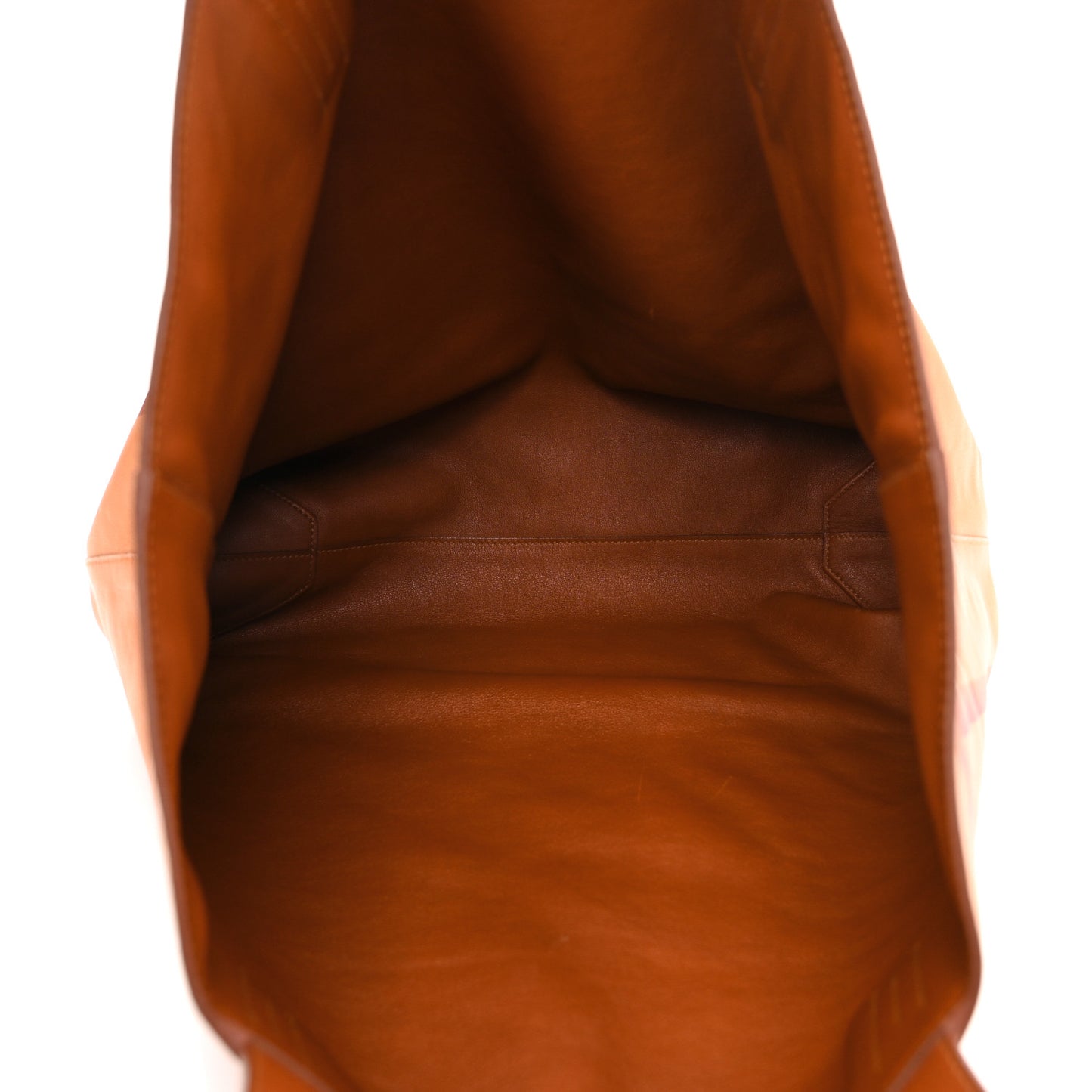 Veau Sikkim Horse Print Double Sens 36 Reversible Tote Cognac Fauve