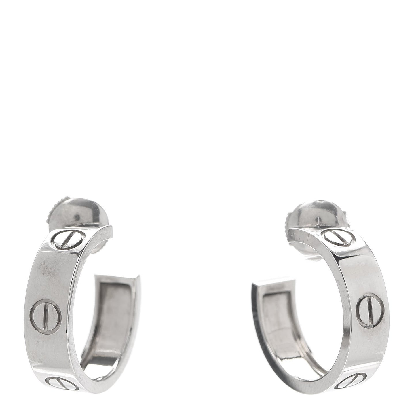 18K White Gold 5.5mm LOVE Hoop Earrings
