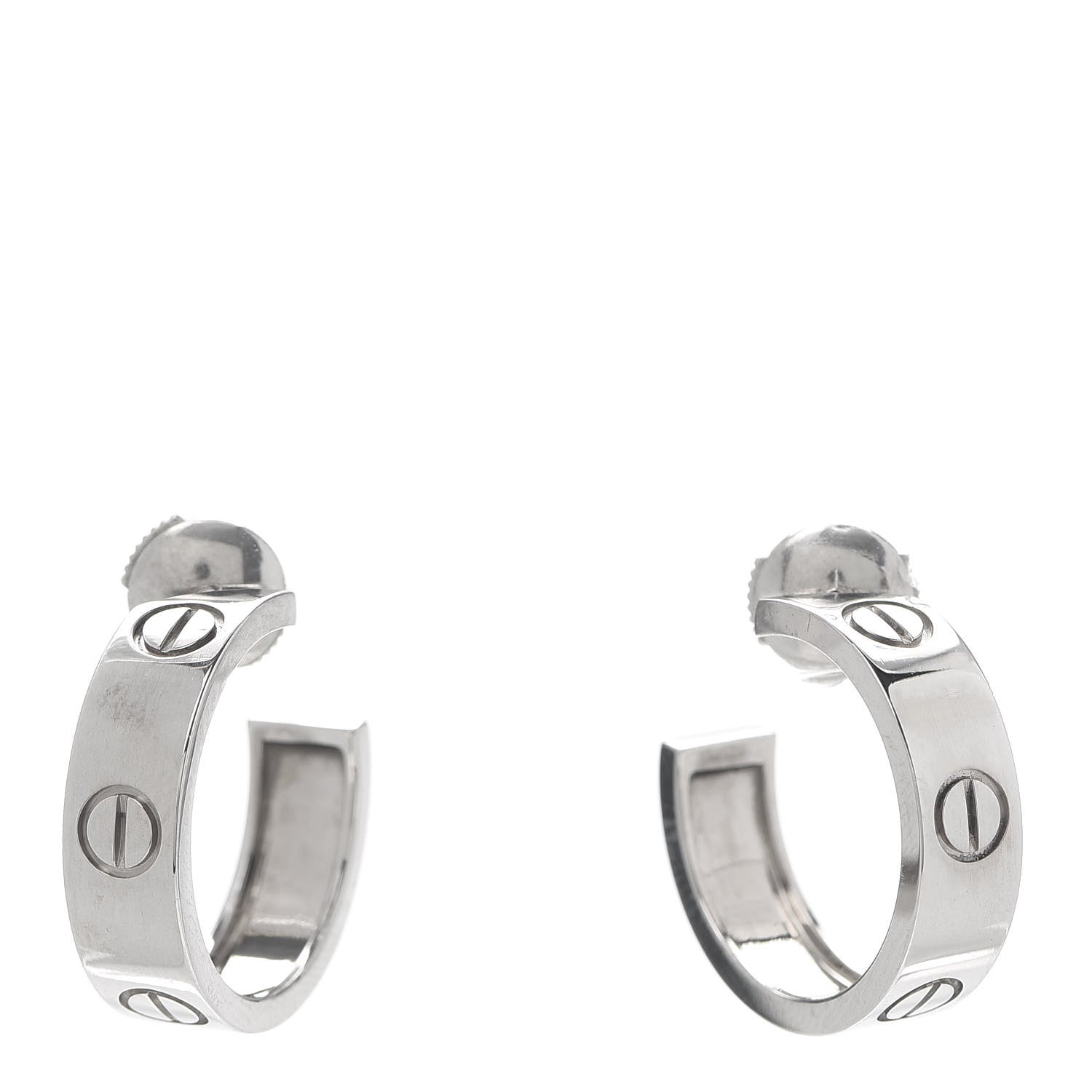 Cartier 18K White Gold 5.5mm LOVE Hoop Earrings 1 of 6