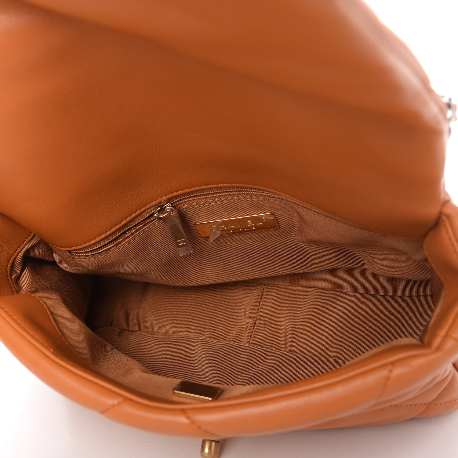 Chanel Lambskin Quilted Medium Chanel 19 Flap Light Brown 5 of 11