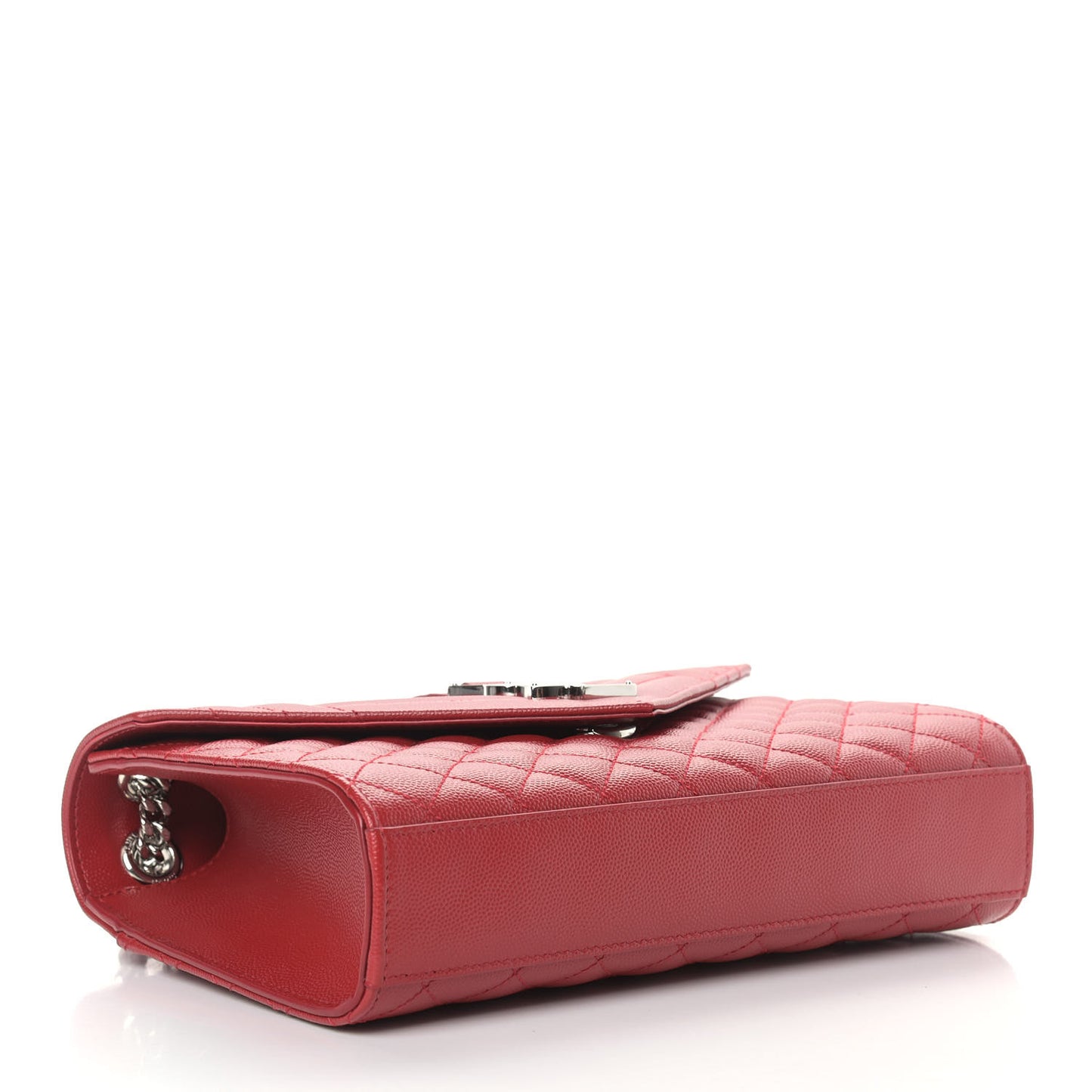 Grain De Poudre Textured Mixed Matelasse Triquilt Medium Monogram Satchel Rouge Eros