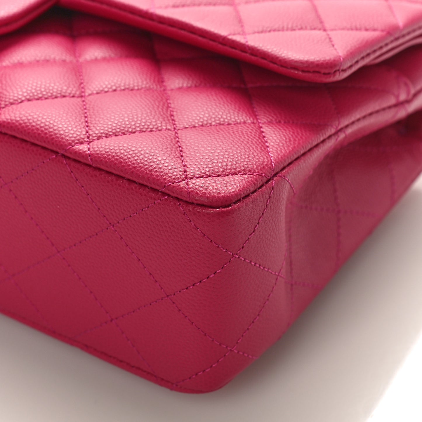 Caviar Quilted Medium Double Flap Dark Pink