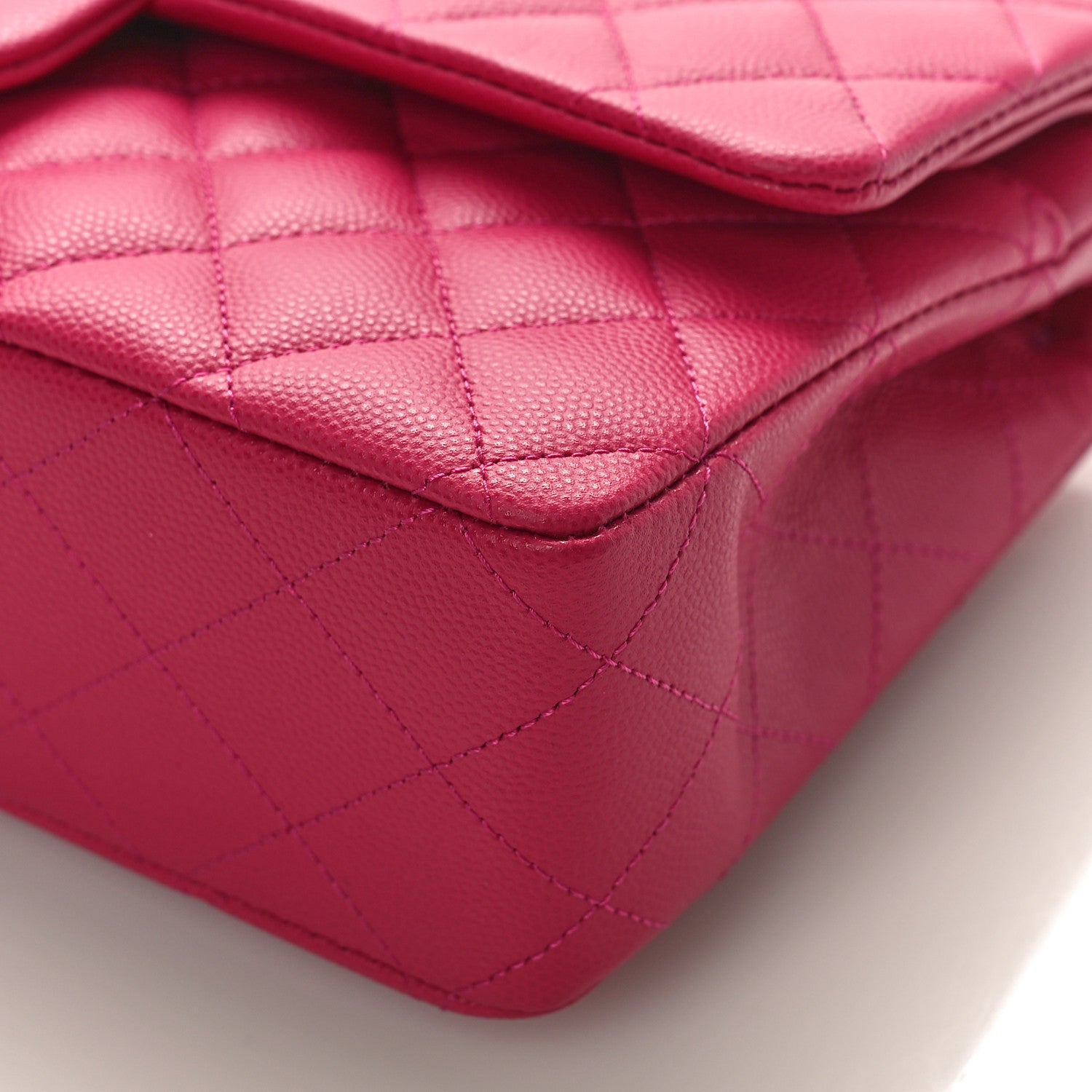 Chanel Caviar Quilted Medium Double Flap Dark Pink 9 of 9